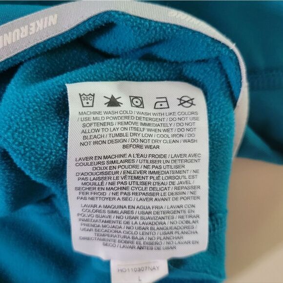 Nike Women's Dri-FIT Half-Zip Teal Athletic Running Hooded Pullover - Picture 14 of 16